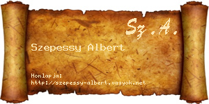 Szepessy Albert névjegykártya