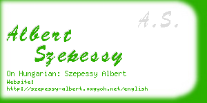 albert szepessy business card